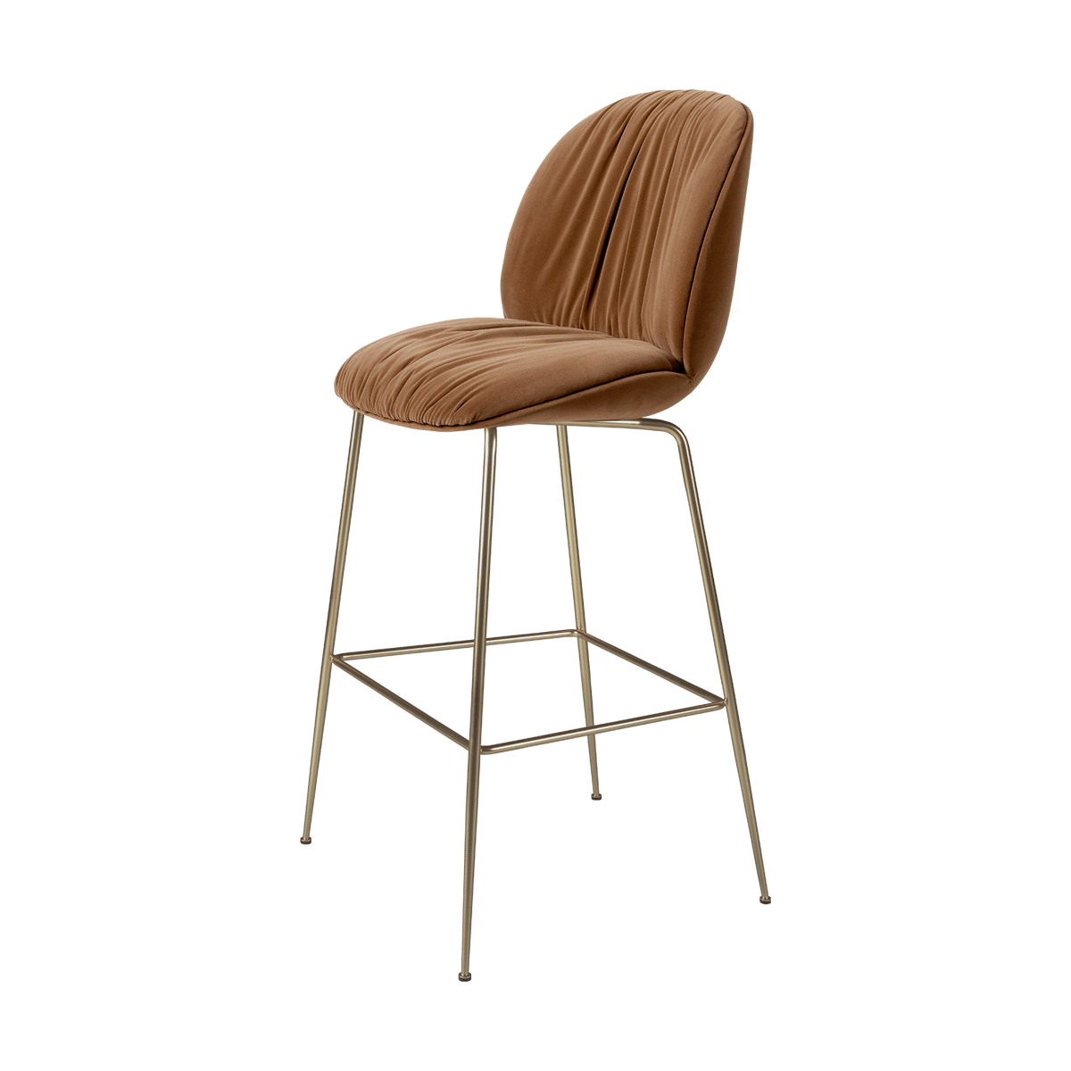 GUBI Beetle Soft barstool 75 cm fully upholstered Sunday Dedar 112-antique brass