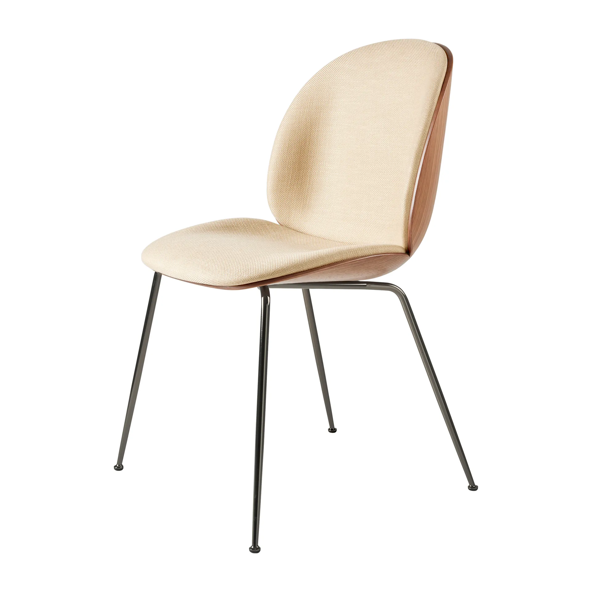 Beetle upholstered chair walnut, Black-chrome-flair 134 GUBI