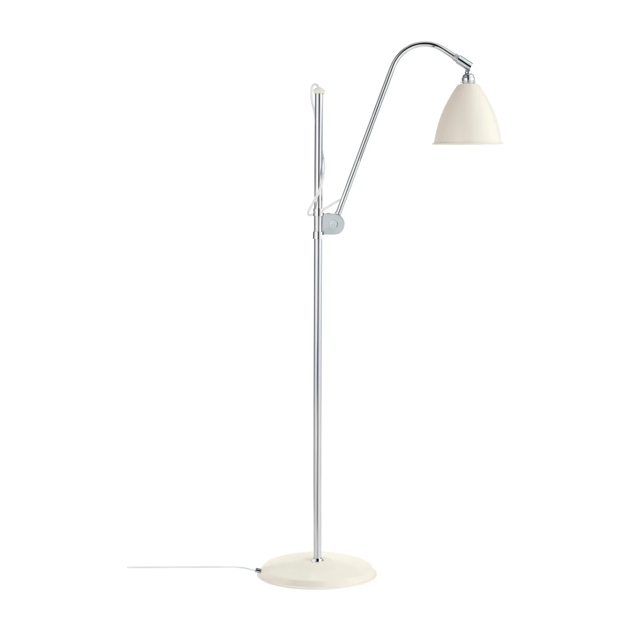 GUBI Bestlite BL3S floor lamp matte white-chrome | Scandinavian Design | Floor lamps | Silver-coloured