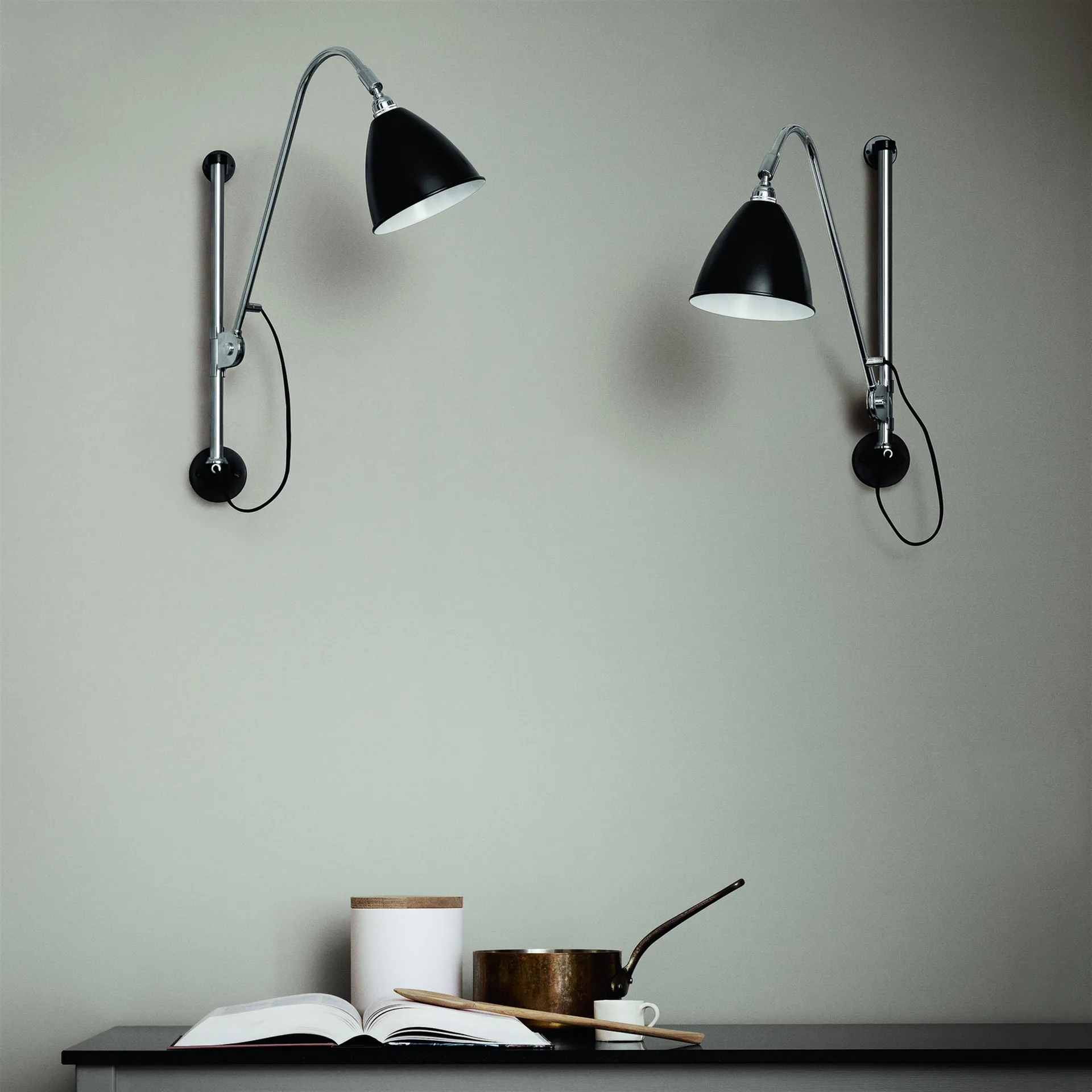 Bestlite BL5 wall lamp, Black-chrome GUBI