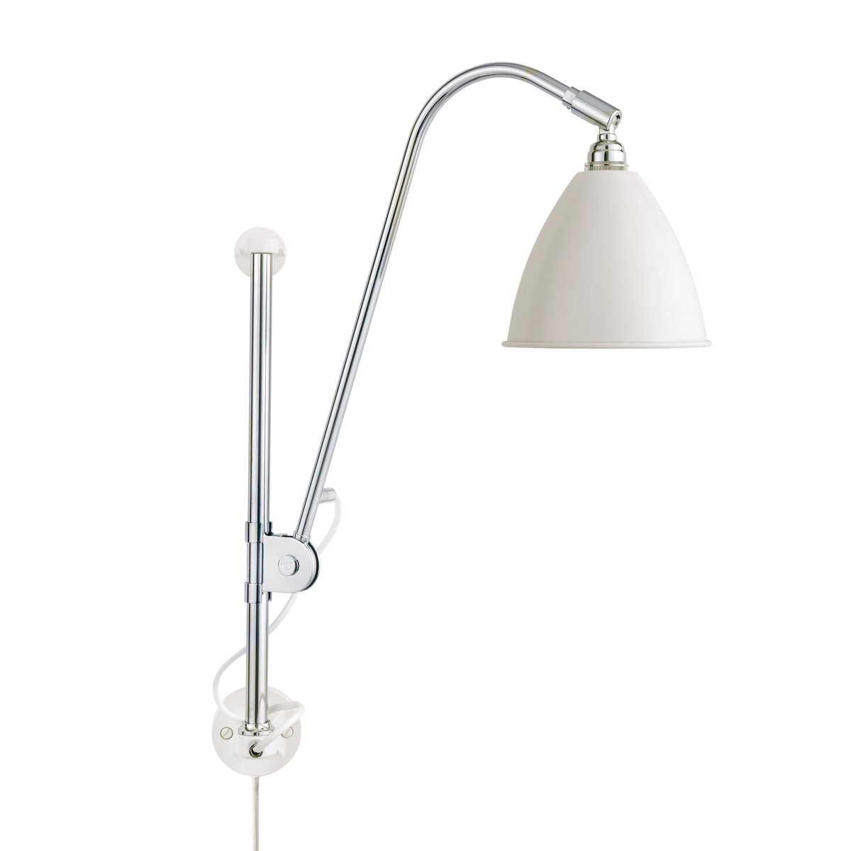 GUBI Bestlite BL5 wall lamp Matte white-chrome | Scandinavian Design | Wall lights | Silver-coloured