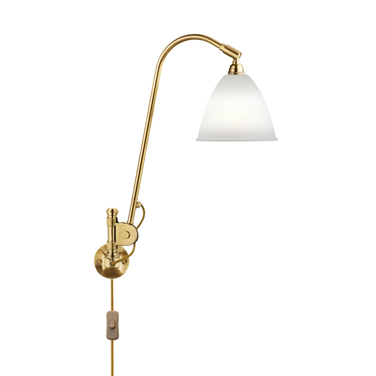 GUBI Bestlite BL6 wall lamp bone china-brass | Scandinavian Design | Wall lights | Gold-coloured