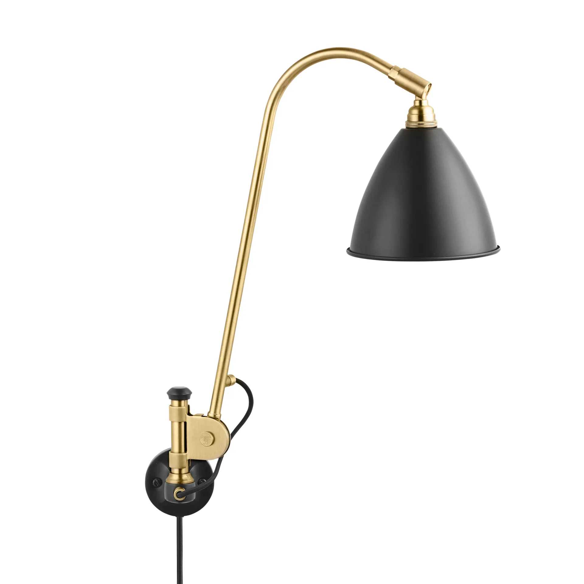 Bestlite BL6 wall lamp, charcoal black-brass GUBI