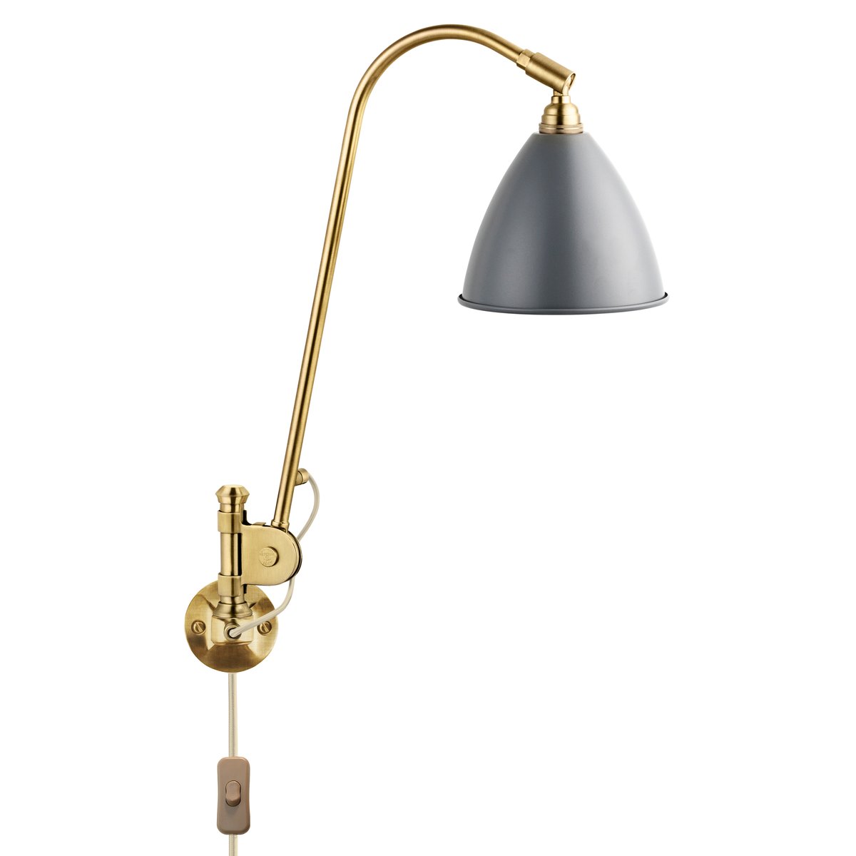 GUBI Bestlite BL6 wall lamp grey-brass | Scandinavian Design | Wall lights | Grey