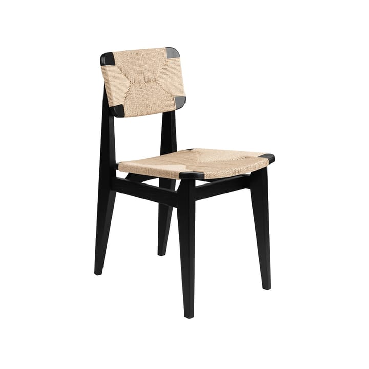 C-Chair chair - Black stained oak, natural braided seat and back - GUBI
