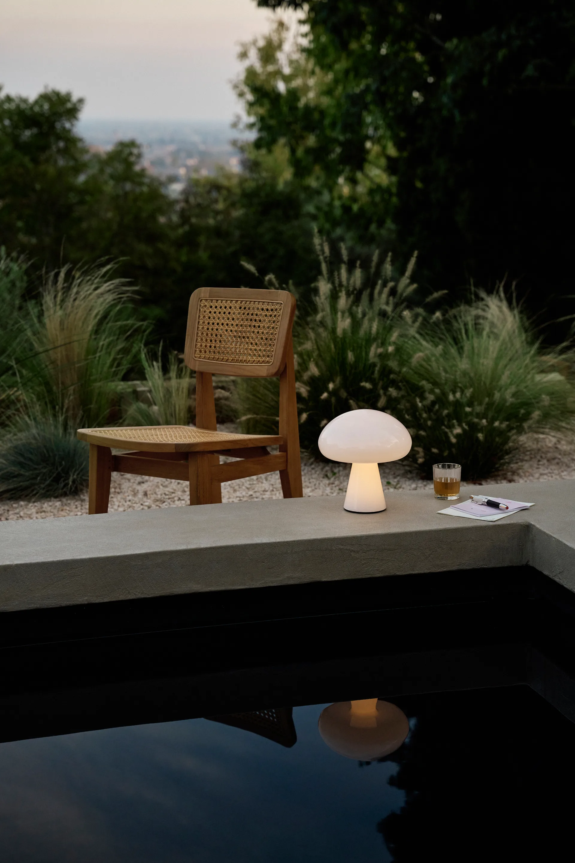 C-chair Outdoor chair, All french cane-natural teak GUBI