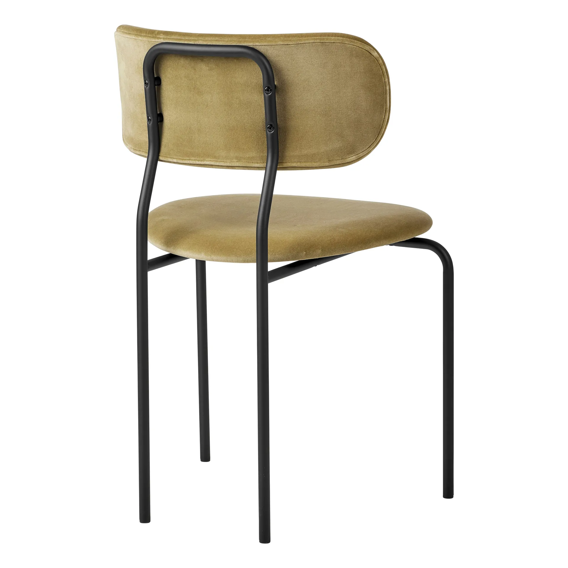 Coco dining chair - fully upholstered, Velvet 294 grey green-black GUBI