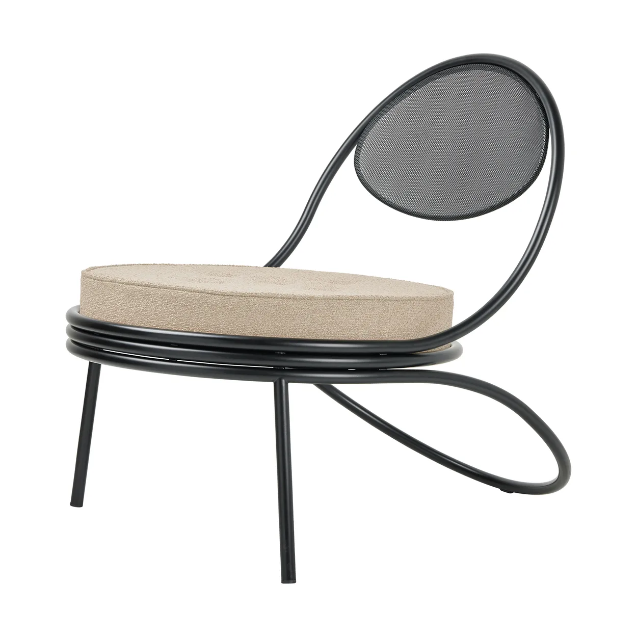 GUBI Copacabana Outdoor Lounge Chair upholstered seat Lorkey limonta 41-black legs