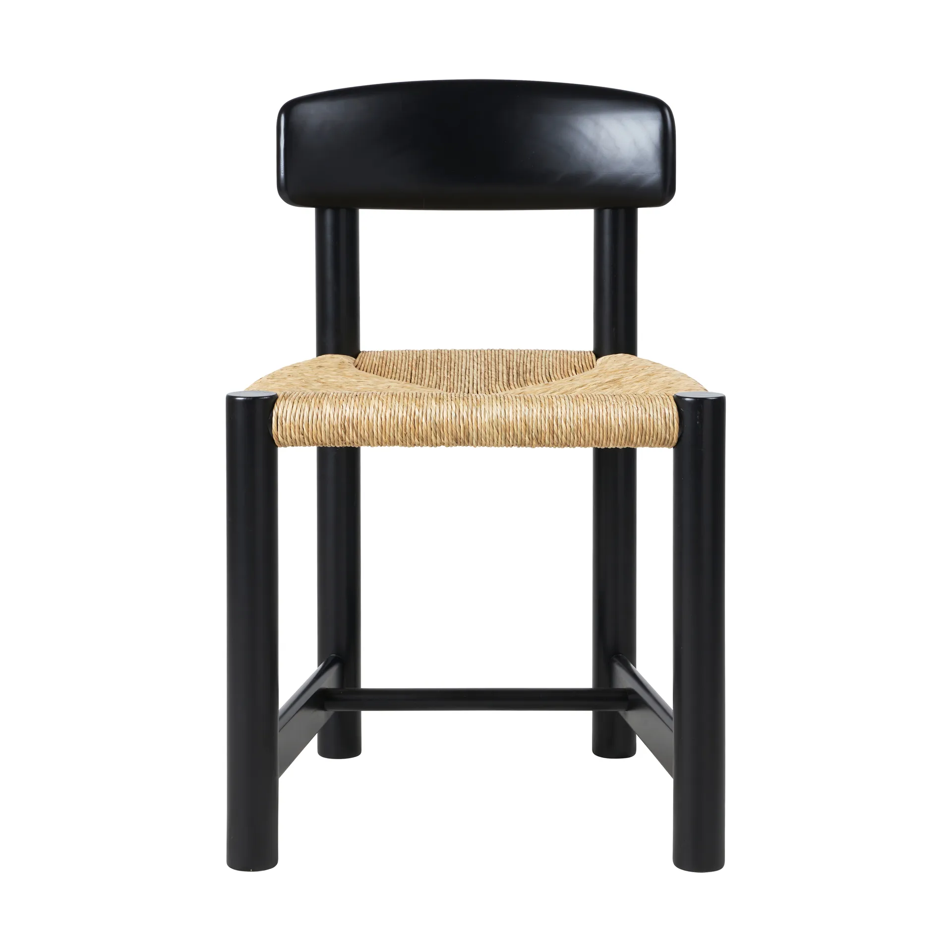 Daumiller Side Chair, Natural Rush-brown/black pine GUBI