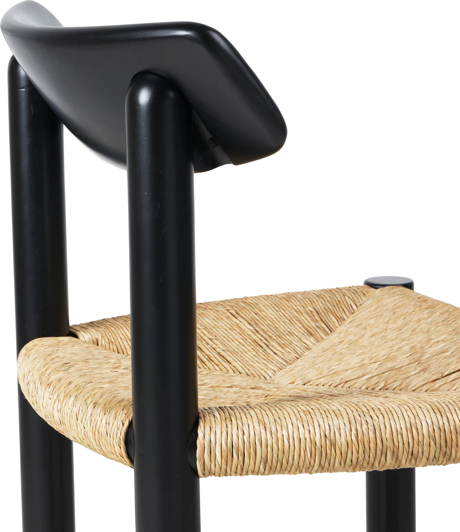 Daumiller Side Chair, Natural Rush-brown/black pine GUBI