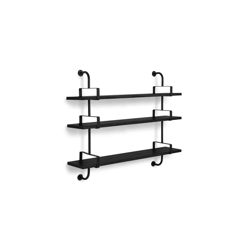 Demon wall shelf 3 levels, Black stained ash, 155 cm GUBI