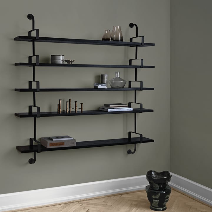 Demon wall shelf 3 levels - Black stained ash, 155 cm - GUBI