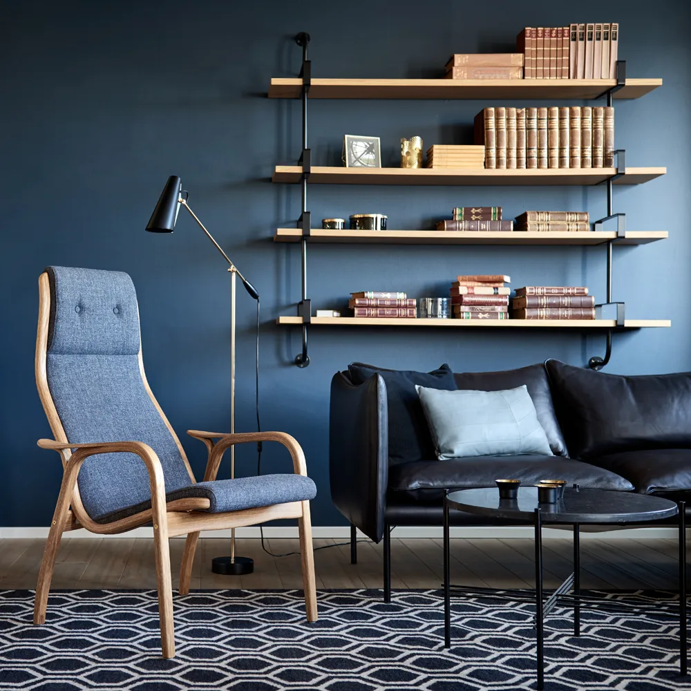 Demon wall shelf 4 levels, Black stained ash, 155 cm GUBI