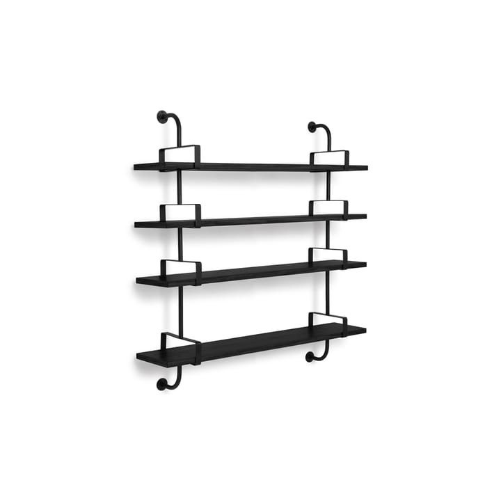 Demon wall shelf 4 levels - Black stained ash, 155 cm - GUBI