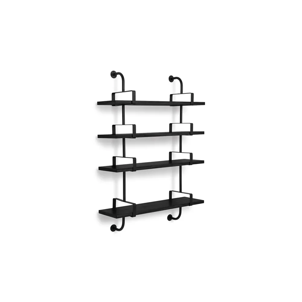 Demon wall shelf 4 levels, Black stained ash, 95 cm GUBI