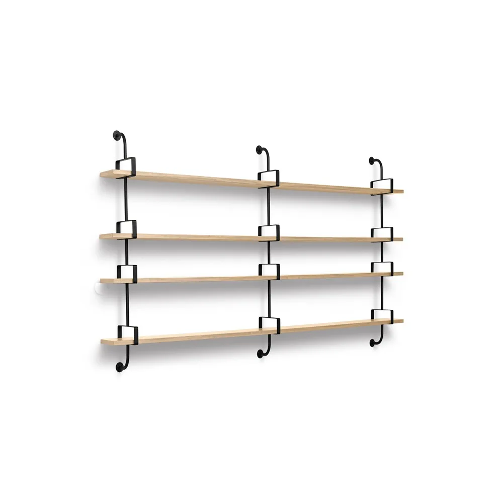 GUBI Demon wall shelf 4 levels Oak, 215 cm | Scandinavian Design | Shelves & shelving systems | Beige