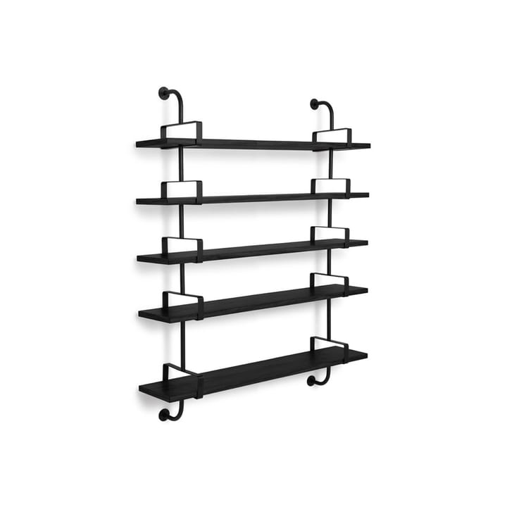 Demon wall shelf 5 plan - Black stained ash, 155 cm - GUBI