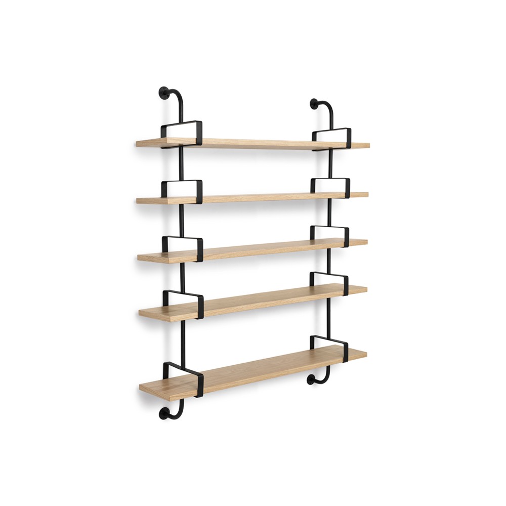 GUBI Demon wall shelf 5 plan Oak, 155 cm | Scandinavian Design | Shelves & shelving systems | Beige
