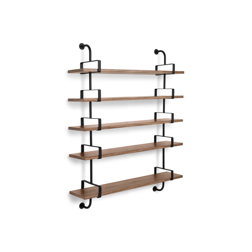 GUBI Demon wall shelf 5 plan Walnut, 155 cm | Scandinavian Design | Shelves & shelving systems | Brown