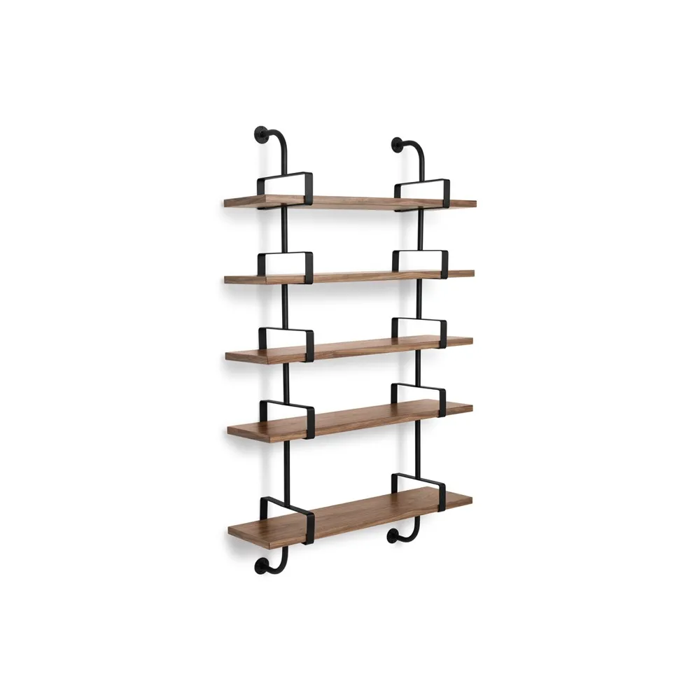 Demon wall shelf 5 plan, Walnut, 95 cm GUBI