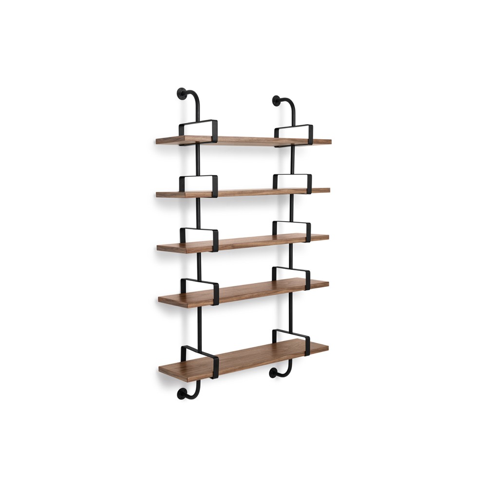 GUBI Demon wall shelf 5 plan Walnut, 95 cm | Scandinavian Design | Shelves & shelving systems | Brown
