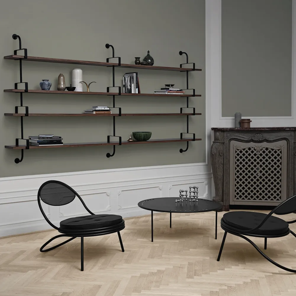 Demon wall shelf 5 plan, Walnut, 95 cm GUBI