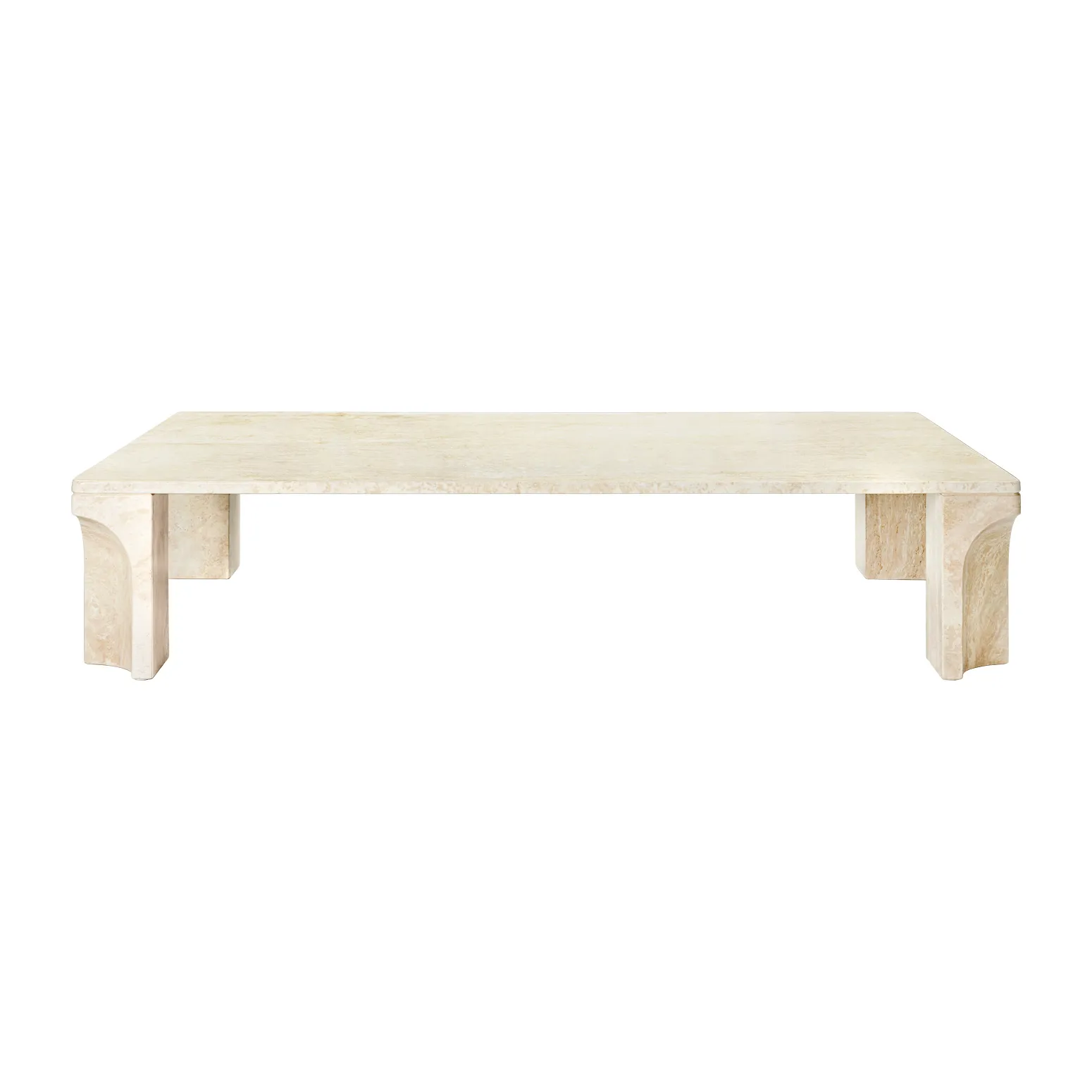 Doric coffee table 80x140 cm, Neutral white-travertine GUBI