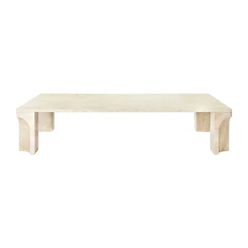 Doric coffee table 80x140 cm - Neutral white-travertine - GUBI