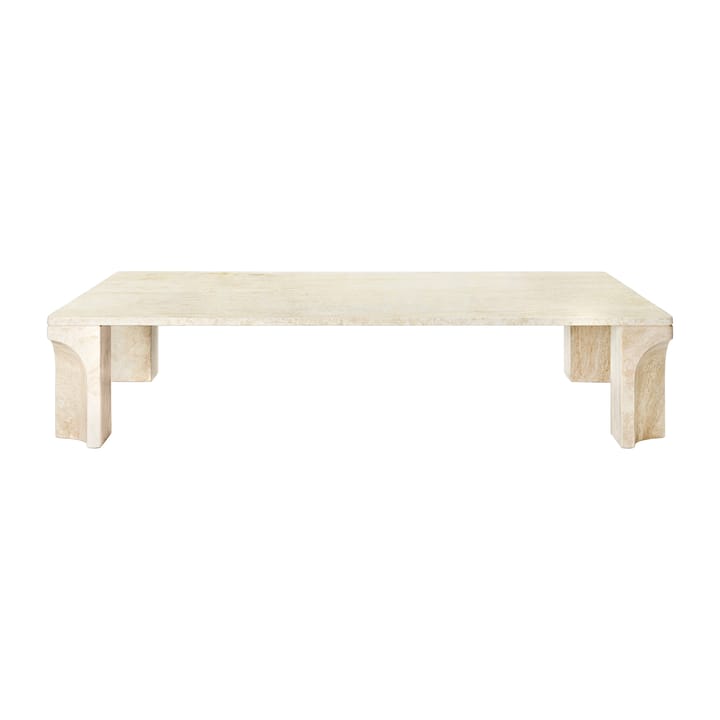 Doric coffee table 80x140 cm - Neutral white-travertine - Gubi
