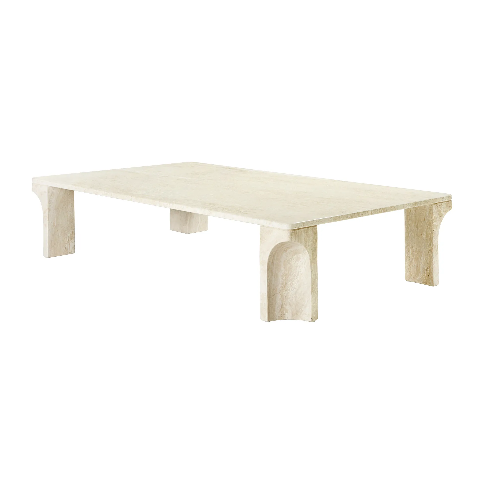 Doric coffee table 80x140 cm, Neutral white-travertine GUBI
