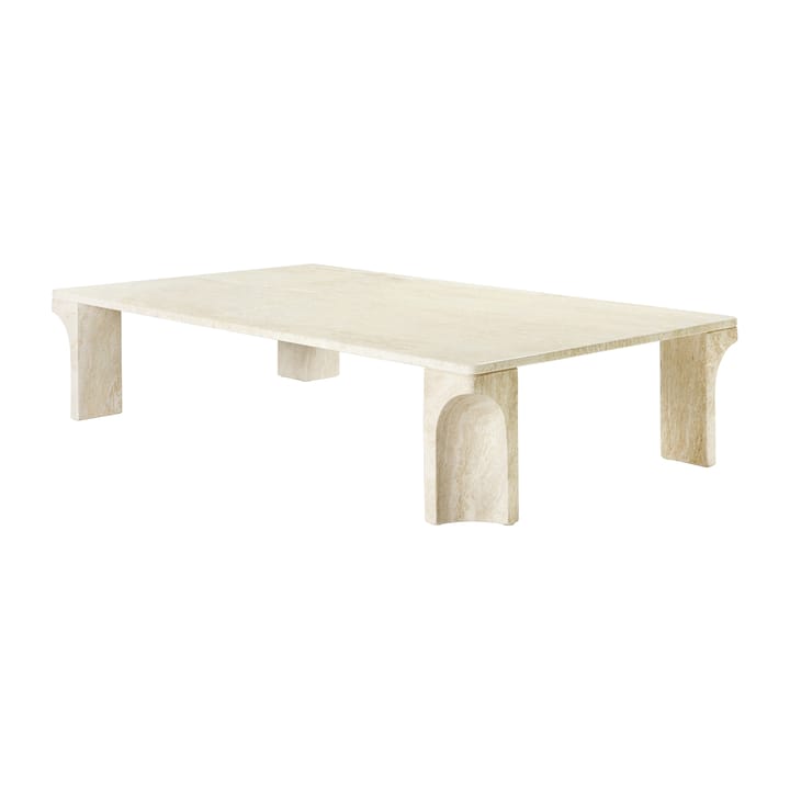 Doric coffee table 80x140 cm - Neutral white-travertine - GUBI