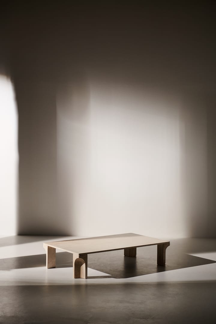 Doric coffee table 80x140 cm, Neutral white-travertine GUBI