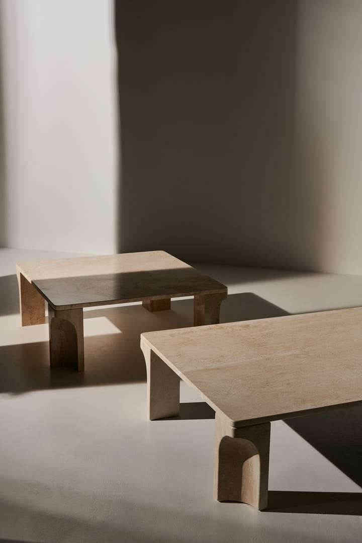 Doric coffee table 80x140 cm, Neutral white-travertine GUBI