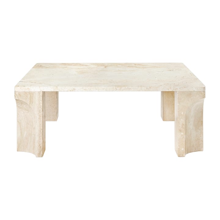 Doric coffee table 80x80 cm - Neutral white-travertine - GUBI