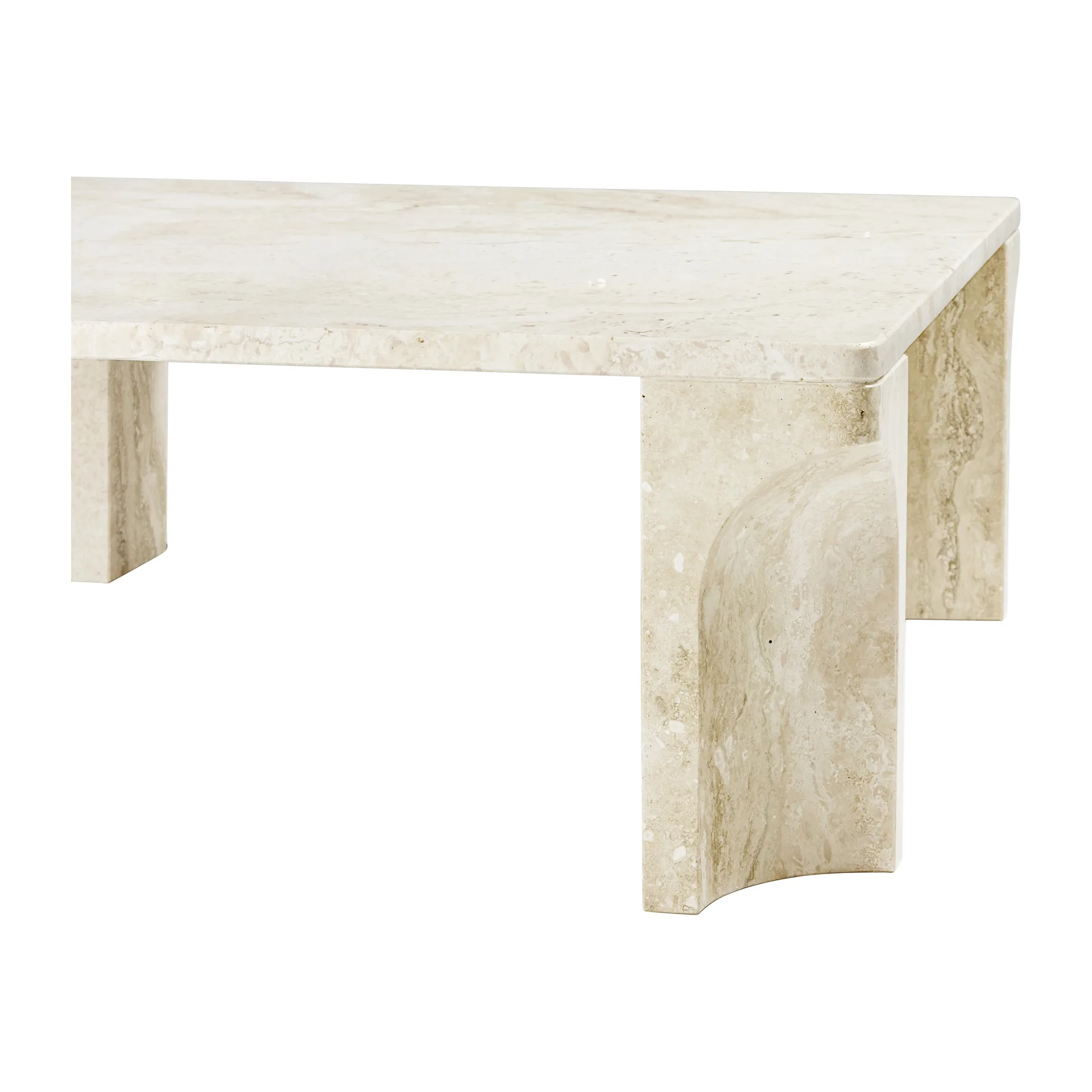 Doric coffee table 80x80 cm, Neutral white-travertine GUBI