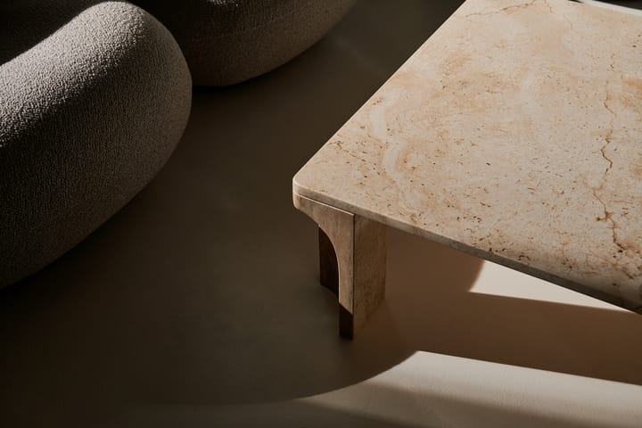 Doric coffee table 80x80 cm, Neutral white-travertine GUBI