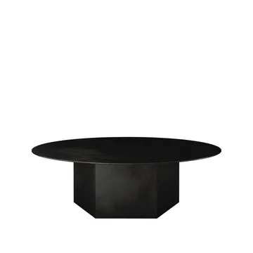 Epic Steel coffee table - Midnight black, Ø110cm - GUBI