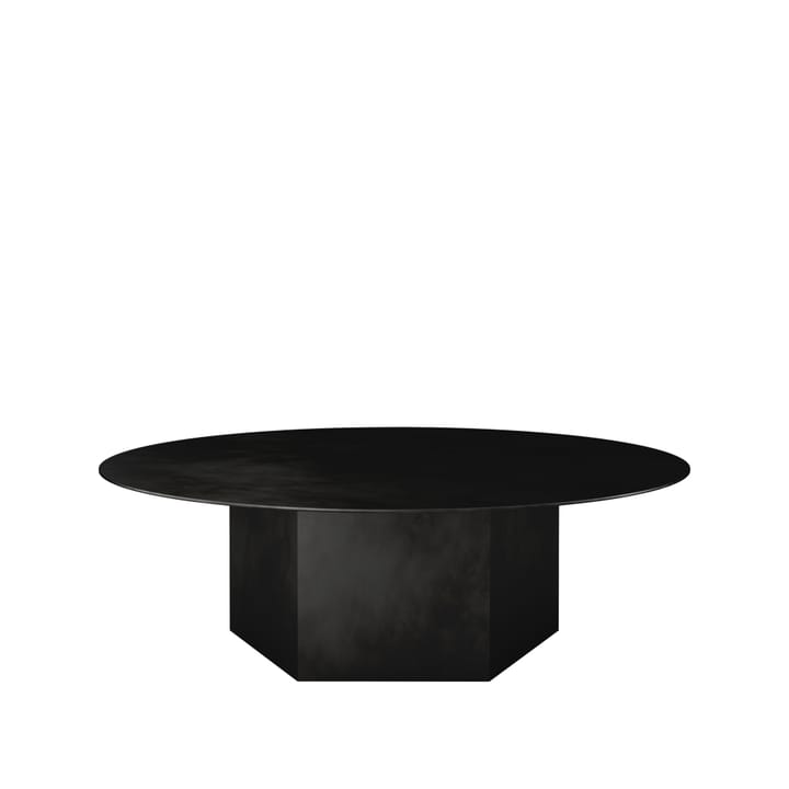 Epic Steel coffee table - Midnight black, ø110cm - GUBI