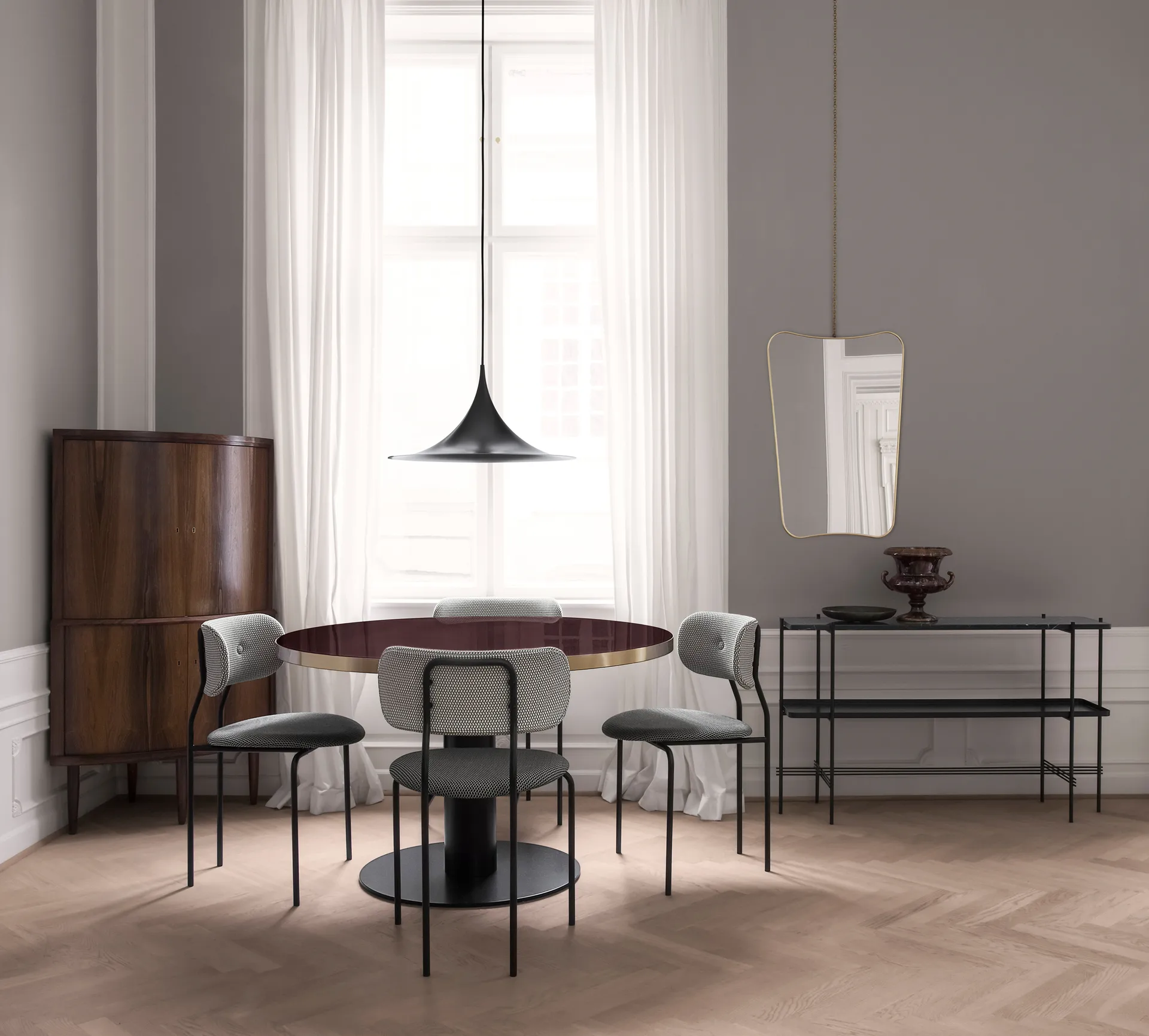 F.A.33 Rectangular mirror, black brass GUBI