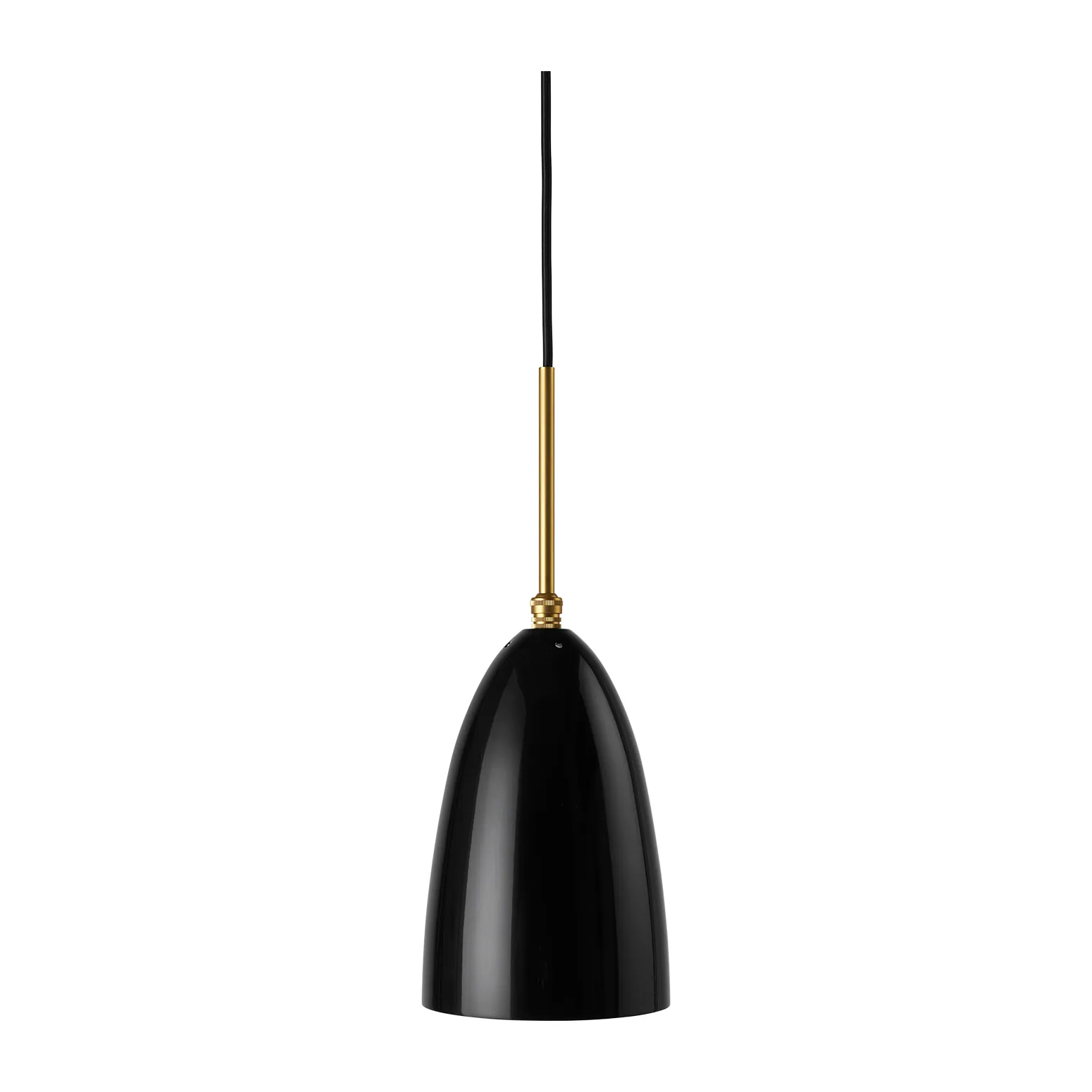 Gräshoppa ceiling lamp glossy, Black-brass GUBI
