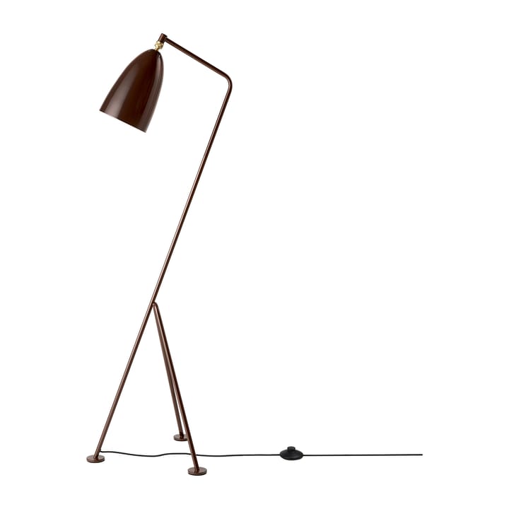 Gräshoppa floor lamp glossy - Walnut brown - GUBI