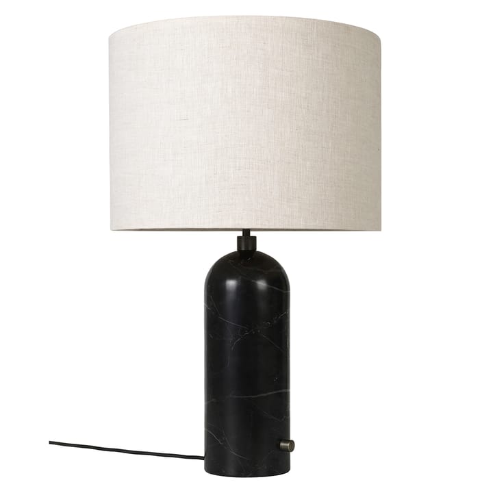 Gravity L table lamp - black marble-canvas - GUBI