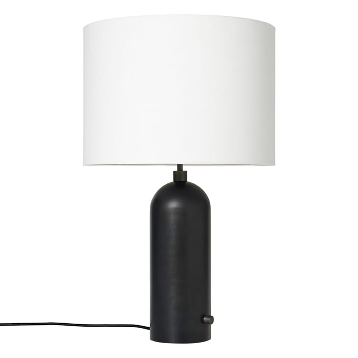 Gravity L table lamp - blackend steel + white shade - Gubi