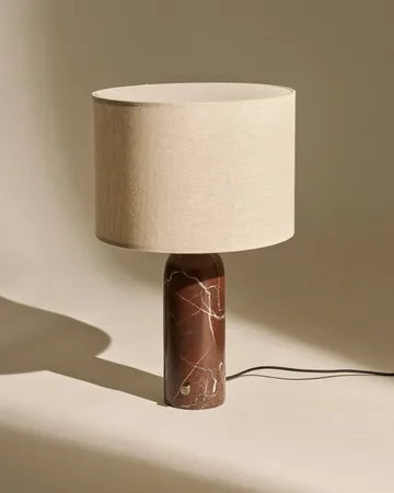 Gravity L table lamp - Maroon marble-canvas - GUBI