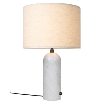 Gravity L table lamp - white marble-canvase - Gubi