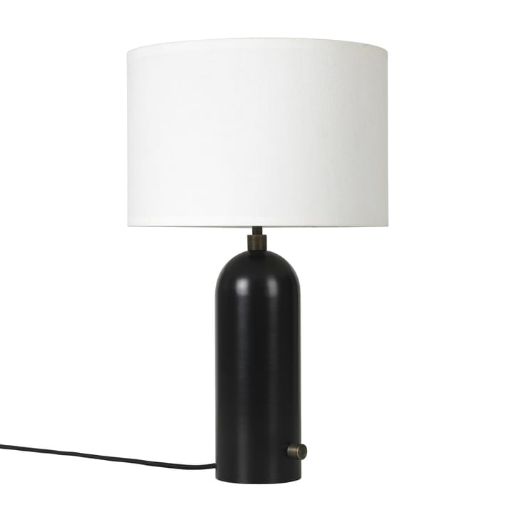 Gravity S table lamp - blackend steel + white shade - Gubi