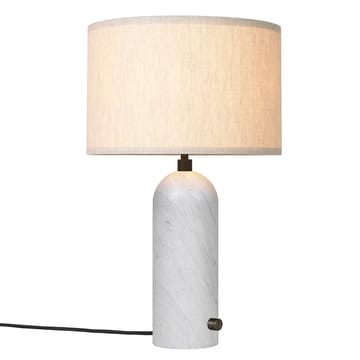 Gravity S table lamp - white marble-canvase - Gubi
