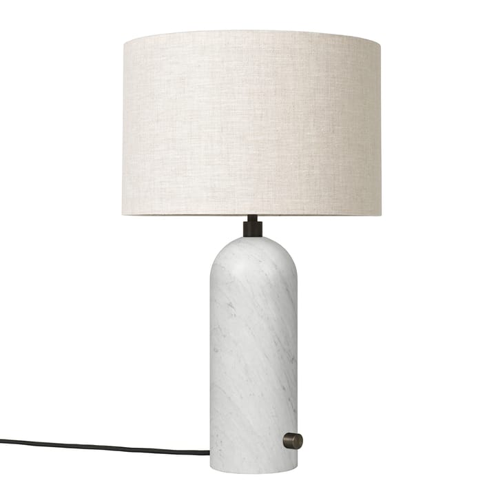 Gravity S table lamp - white marble-canvase - GUBI