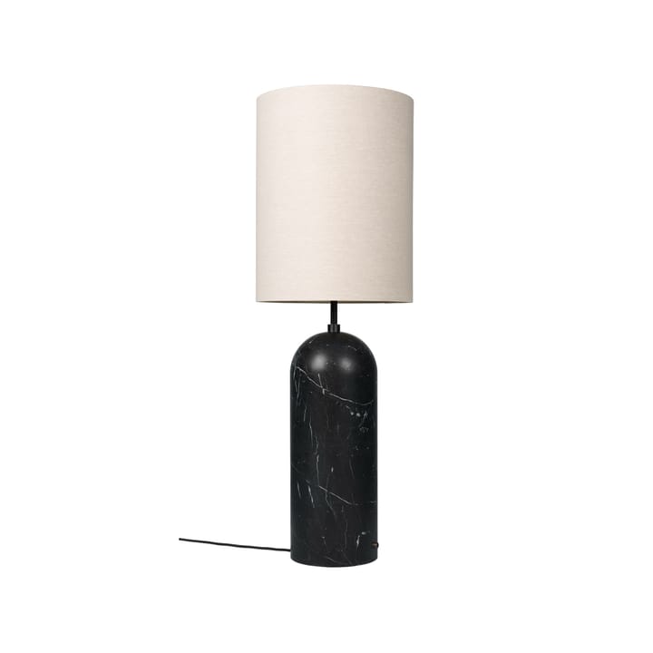 Gravity XL floor lamp - Black marble/canvas, high - GUBI