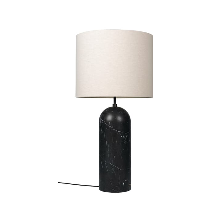 Gravity XL floor lamp - Black marble/canvas, low - GUBI